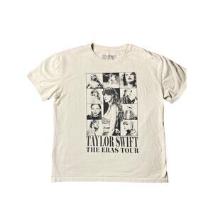 Taylor Swift The Eras Tour cream Super Soft T-Shirt Official Merch SIZE LARGE
